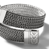 John Hardy Mens Reversible Bracelet in Black Rhodium and Sterling Silver - Close-up