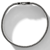 John Hardy Mens Reversible Bracelet in Black Rhodium and Sterling Silver - Top View