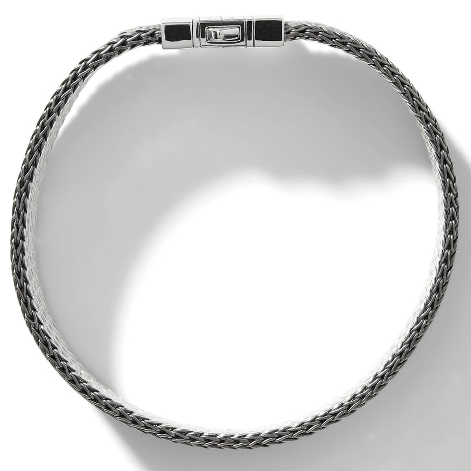 John Hardy Men's Rata Reversible Bracelet in Black Rhodium and Silver