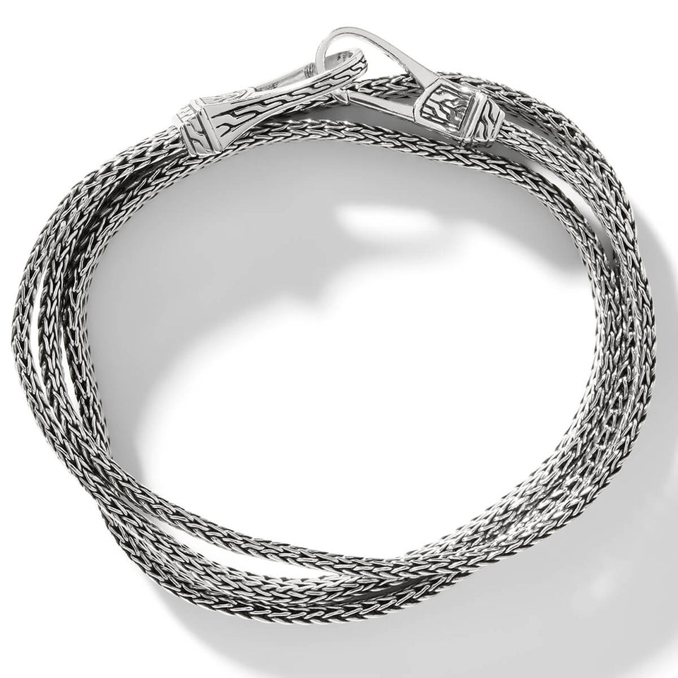 John Hardy Men's Triple Wrap 6mm Rata Weave Bracelet in Silver