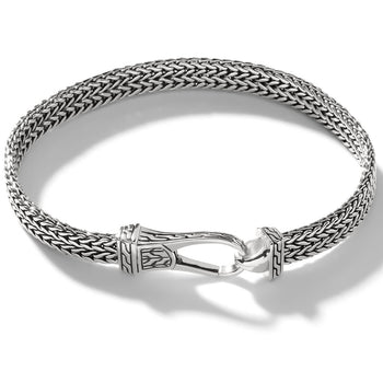 John Hardy Mens Hook Clasp Classic Link Bracelet in Sterling Silver