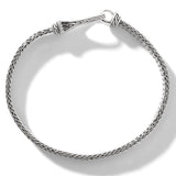 John Hardy Mens Hook Clasp Classic Link 6mm Bracelet in Sterling Silver - Top View
