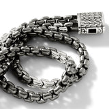 John Hardy Mens Industrial Double Strand Silver Bracelet - Close-up