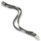 John Hardy Mens Industrial Double Strand Silver Bracelet - Full Length