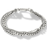 John Hardy Mens Industrial Triple Strand Silver Bracelet - Backside