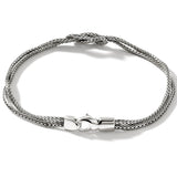 John Hardy Mens Manah Knot Sterling Silver Thin Width Bracelet - Back Side