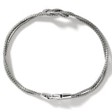 John Hardy Mens Manah Knot Sterling Silver Thin Width Bracelet - Top View