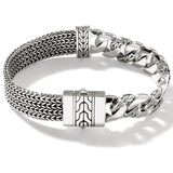 John Hardy Mens Classic Dual Style Link Bracelet in Sterling Silver - Reverse View