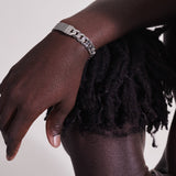 Model Wearing John Hardy Mens Classic Dual Style Link Bracelet in Sterling Silver