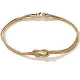 John Hardy Mens Manah Knot 14k Gold Thin Width Bracelet