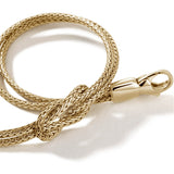 John Hardy Mens Manah Knot 14k Gold Thin Width Bracelet - Close-up