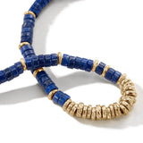 John Hardy Mens Heishi Bead Lapis Lazuli and 14k Gold Bracelet - Close-up