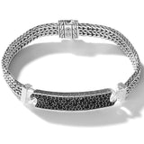 John Hardy Mens Black Spinel Station Bracelet in Sterling Silver