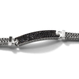 John Hardy Mens Black Stone Station Bracelet in Sterling Silver - Close-up