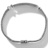 John Hardy Mens Black Stone Station Bracelet in Sterling Silver - Top View