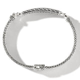 John Hardy Mens Hammered Station Bracelet in Sterling Silver - Top View