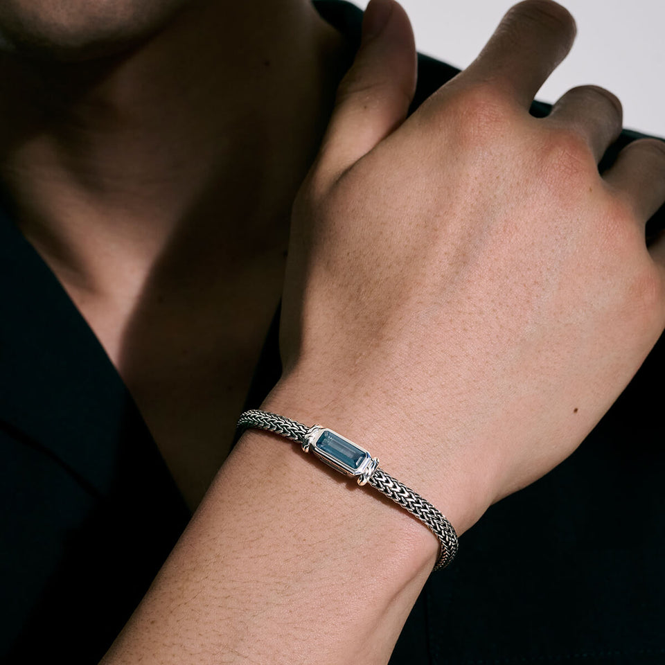 Blue topaz mens on sale bracelet