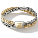 John Hardy Mens Rata Link 14k Gold and Silver Double Strand Bracelet - Back Side