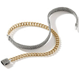 John Hardy Mens 14k Gold Curb and Silver Rata Link Double Strand Bracelet - Alt View