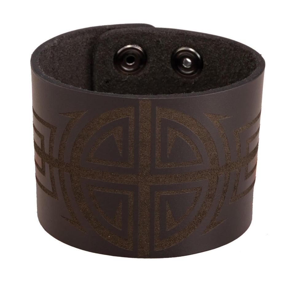 SUN CROSS Leather Cuff Bracelet