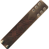 MAORI Leather Cuff Tribal Tattoo - Flat View