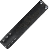 RAPA NUI Leather Cuff Tribal Tattoo - Flat View