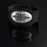 CHIRO Leather Wrist Cuff Bracelet - Side View