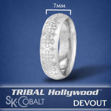 ANCIENT CROSS DEVOUT Ring SK Cobalt Men's Wedding Band by Scott Kay