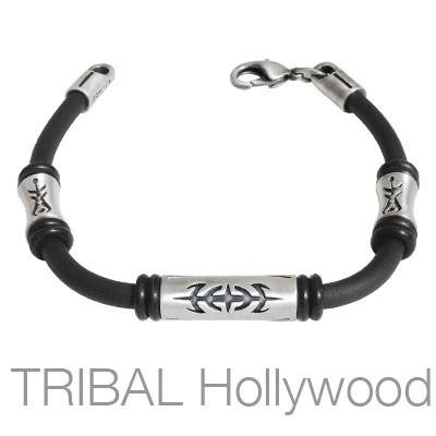 CATALYST Beaded Black Rubber Bracelet by Bico Australia
