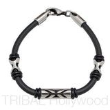 ANGELCATCHER Beaded Black Rubber Bracelet Closed