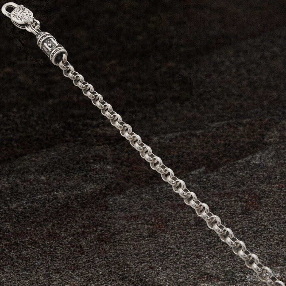 Konstantino ROUND LINK CHAIN Medium Men's Necklace Chain in Silver