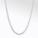 Konstantino ROUND LINK CHAIN Thick Sterling Silver Mens Necklace Chain - Hanging View