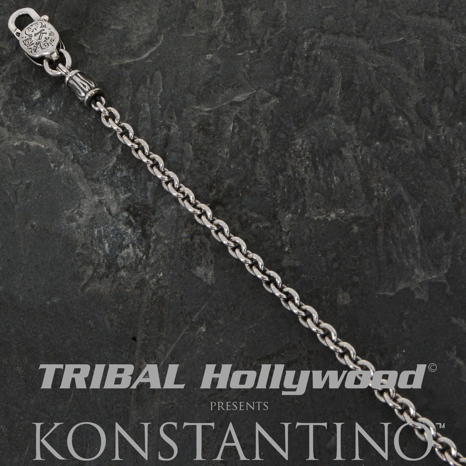 Konstantino OVAL LINK CHAIN Medium Sterling Silver Mens Necklace Chain