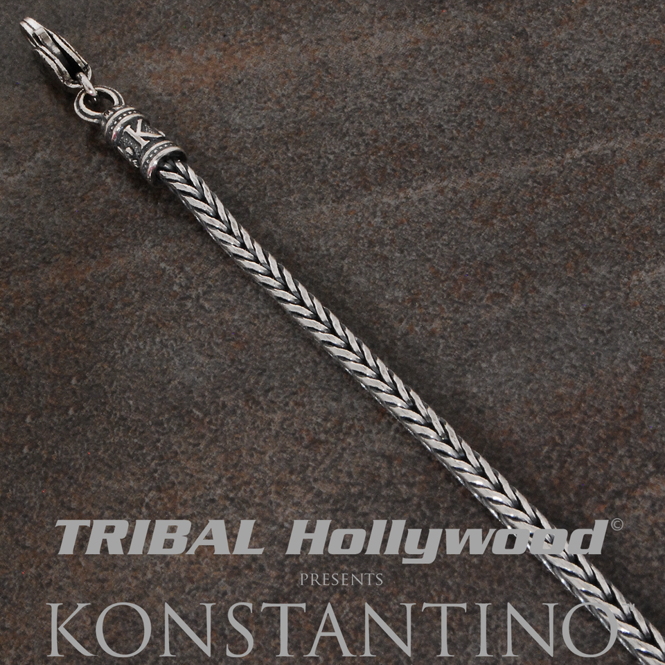 Konstantino Large Herringbone Silver Mens Necklace Chain