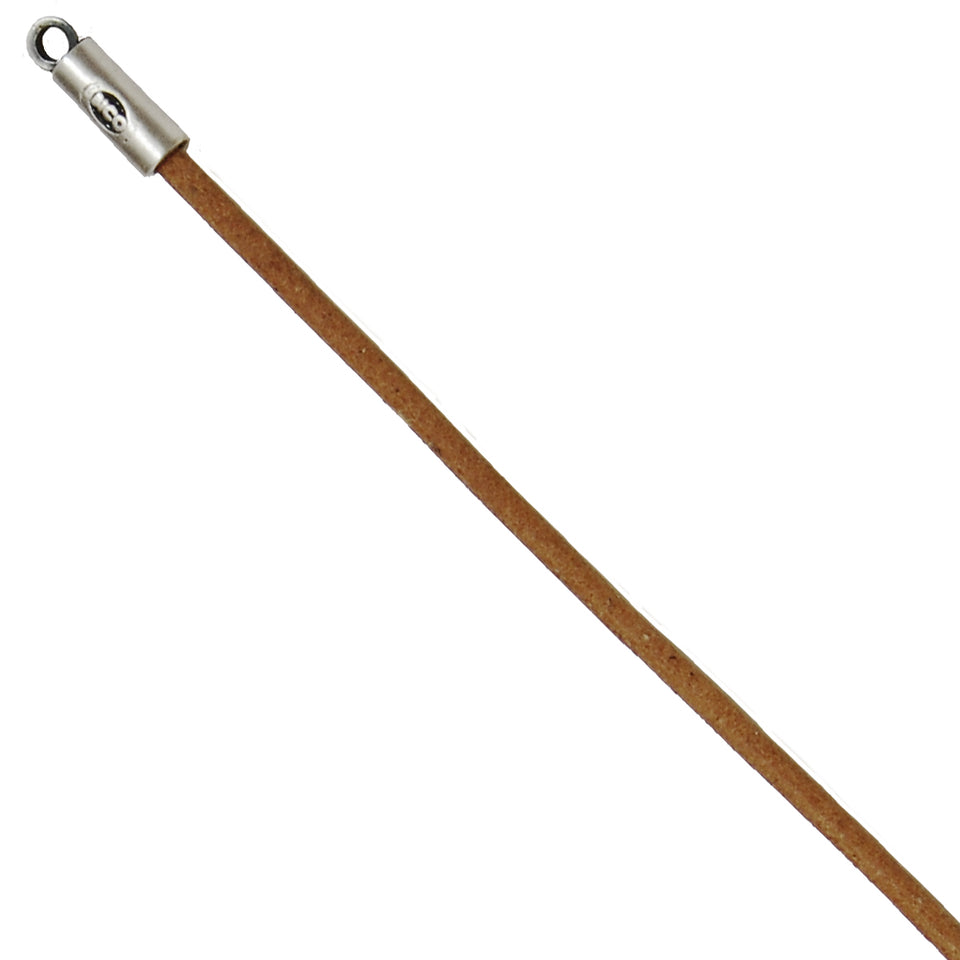 NATURAL BROWN LEATHER NECKLACE Plain Thin Width