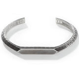 John Hardy Mens Tiga Cuff 7mm Flat Paned Sterling Silver Bracelet