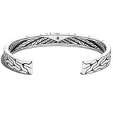 John Hardy Mens Radial Design Sun Rays Cuff Bracelet in Sterling Silver Back View