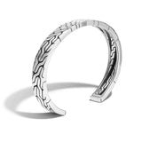 John Hardy Mens Radial Design Sun Rays Cuff Bracelet in Sterling Silver Side View