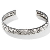 John Hardy Mens Radial Design Sun Rays Cuff Bracelet in Sterling Silver