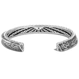John Hardy Mens Volcanic Textured Cuff Bracelet in Sterling Silver Back View