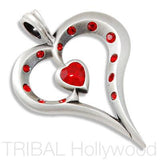 ROMY OPEN HEART PENDANT with Swarovski Crystals