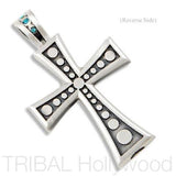 CORAZON CROSS PENDANT with Heart and Swarovski Crystals Back Side