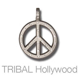 Bico Crystal Peace Sign Mens Peace Symbol Necklace Pendant Front View