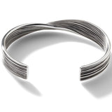 John Hardy Mens Twisted Bamboo Cuff Bracelet in Sterling Silver - Back Side