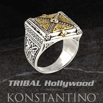 Konstantino BRONZE X RING for Men in Sterling Silver
