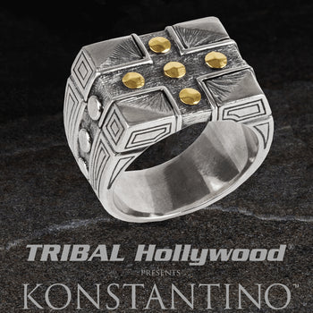 Konstantino HEPHAESTUS GOLD ARMOR RING Silver and 18k Gold Mens Ring