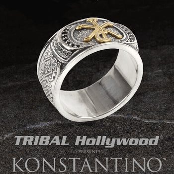Konstantino CONSTANTINE SIGIL RING Greek Glyph Christ Ring for Men