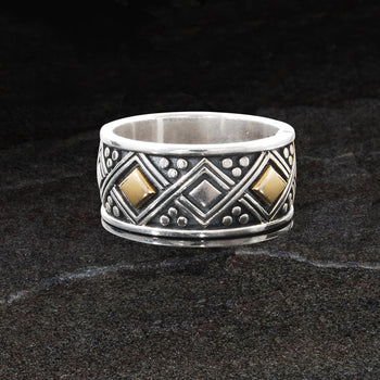 Konstantino GOLD GEOMETRIC RING for Men in Sterling Silver