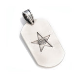 SENTOSA Lion Dog Tag Pendant in Silver - Back Side