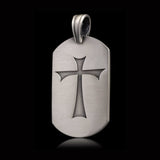 FATED CROSS DOG TAG PENDANT in SILVER - Alternate View